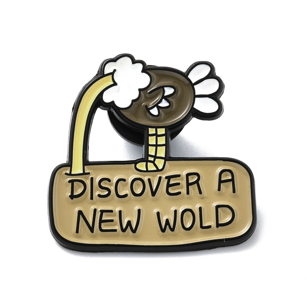 Broš "Discover a new wold", vel 26,5x26,5x2 mm, iglica 1,2 mm  MD61