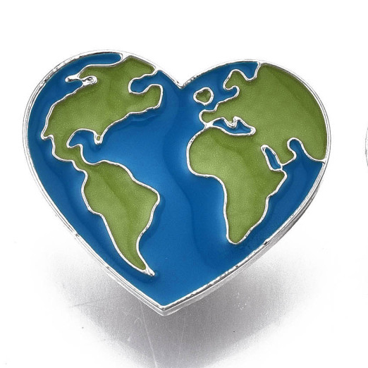 Broš Zemlja vel 23x26x2 mm, iglica 1,2 mm  MD61