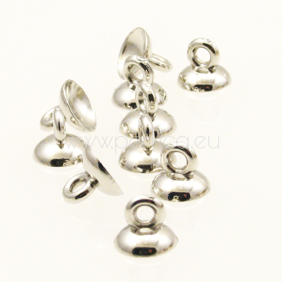 Kapica za ljepljenje za okr.privjesak 7x8 mm, 20 kom, boja:platinaCCB3
