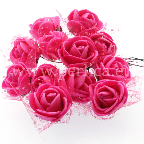 Cvijetici foam ruzicasta 10 kom, 25 mm