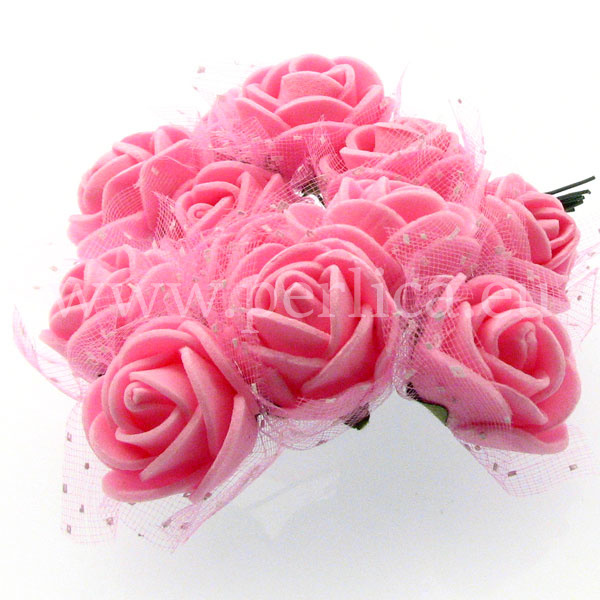 Cvijetici foam roza 10 kom, 25 mm