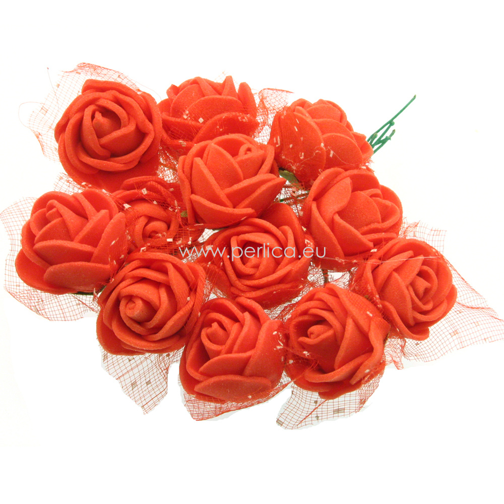 Cvijetici foam crvena 10 kom, 25 mm