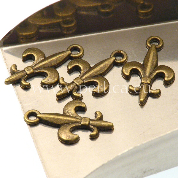 Privjesak Fleur-de-Lis, 22x12mm, 4 kom, MD35