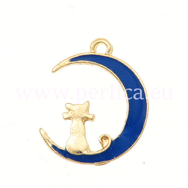Privjesak Moon cat, vel 17 x 13 mm , 1 kom EM8