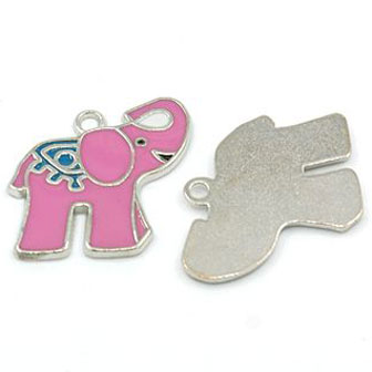 Privjesak slon roza EM8