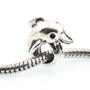 Perlica Delphin, vel 14x14x10mm, 1 kom, boja:antique silver