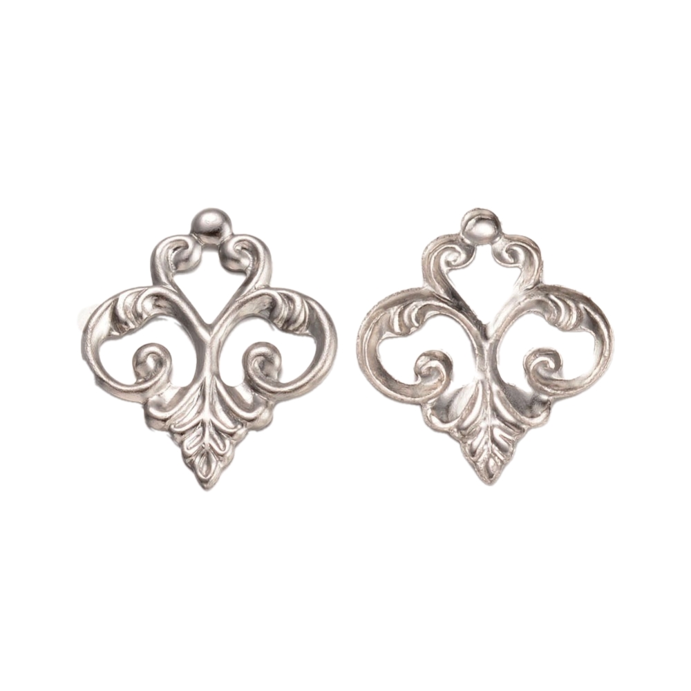 Privjesak Filigranski SS304 vel.15.5x13x1mm, 8 kom, boja :inox,  SS60