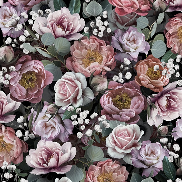 Salveta Vintage Flowers black CR9