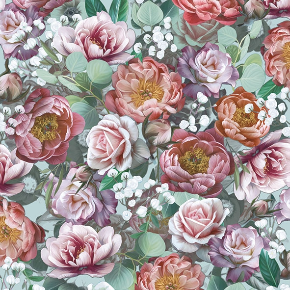 Salveta Vintage Flowers Green CR15