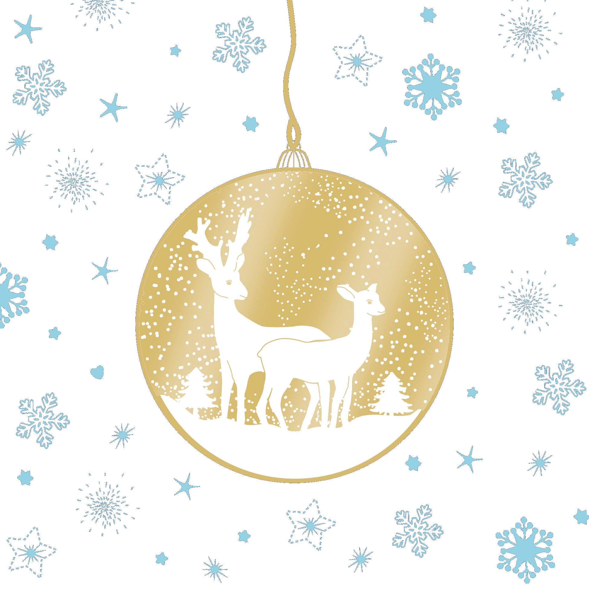 Salveta Deer Ornaments white gold ZI56