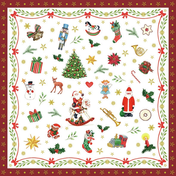 Salveta Ornaments all Over Red  ZI39