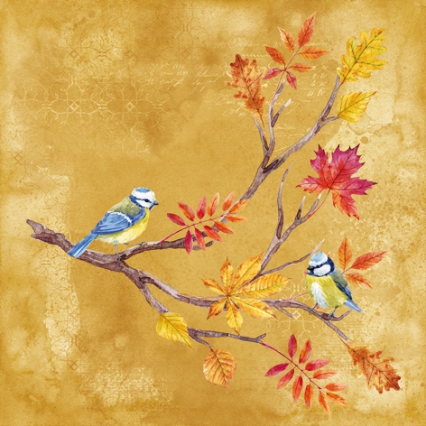 Salveta Bird RomanceOiseaux sur Branche de Marronnier PT12