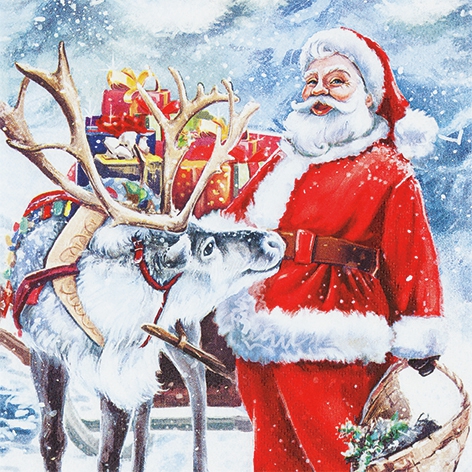 Salveta Santa with Reindeer ZI53