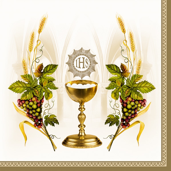 Salveta Chalice with Grapes and Wheat, beige D26