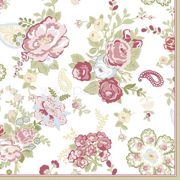 Salveta Wallpaper with Roses white CR10