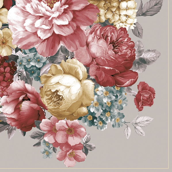 Salveta Bunch of Flowers with Mandala Warm Grey C83