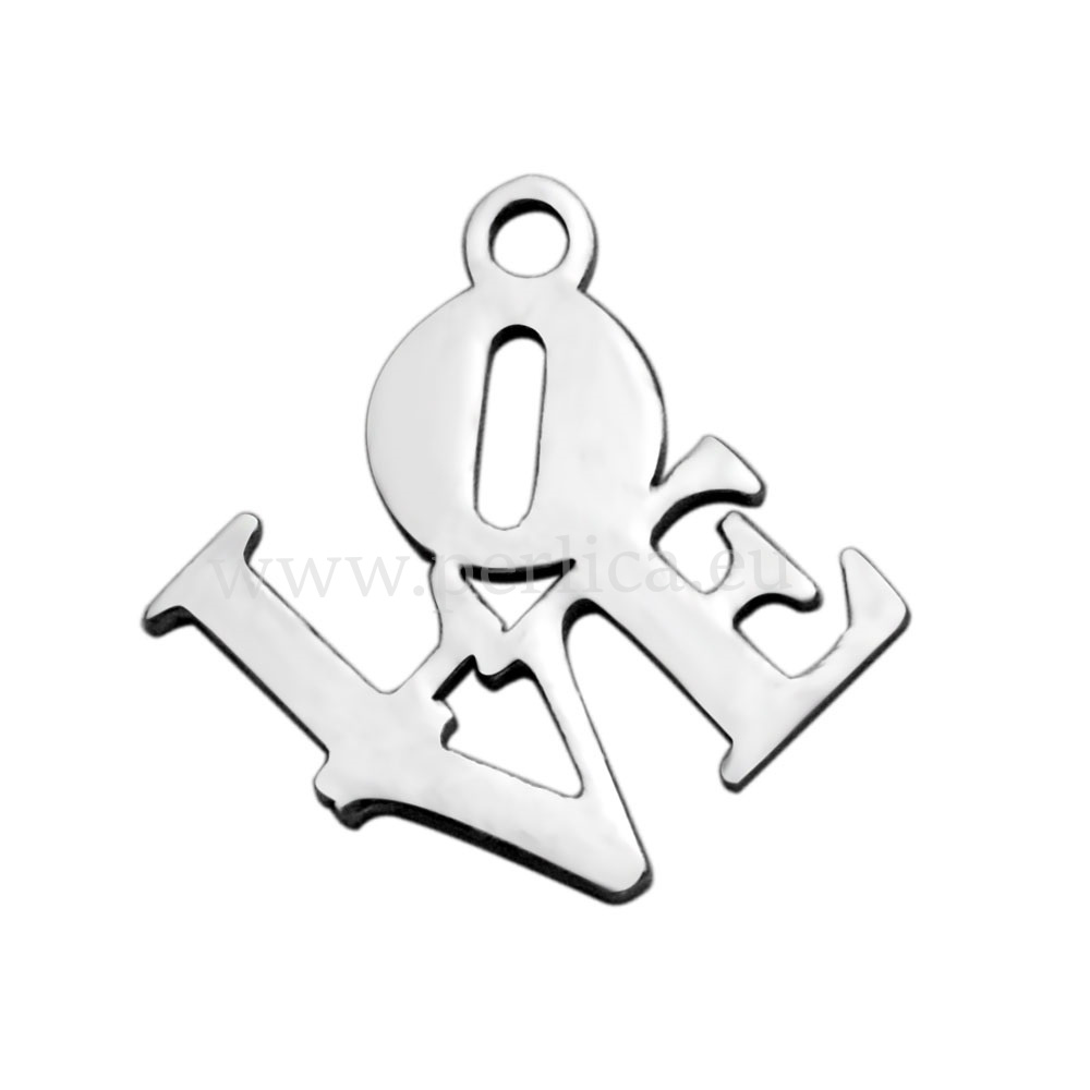 Privjesak - konektor Love SS304, vel 12x12 mm, 2 kom, SS21