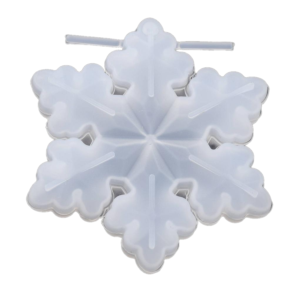 Kalup silikonski 3 d,Pahuljica vel.80x70x11 mm, rupa 3 mm, unut.vel. 78x68x9 mm, KAL13