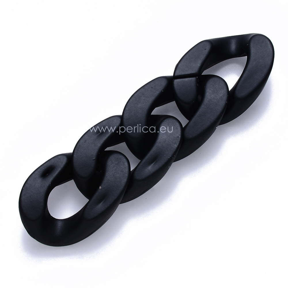 Akrilni lanac uvrnuti 30x21x6mm,70 cm, boja:crna opak