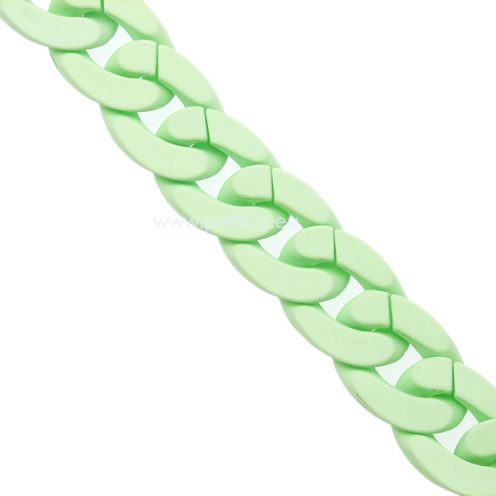 Akrilni lanac uvrnuti 30x21x6mm,70 cm, boja:pastelno zelena opak