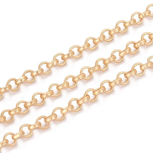 Lanac mesing, rolo, vel 3x0,9 mm,mat zlato, 1 metar  MD45
