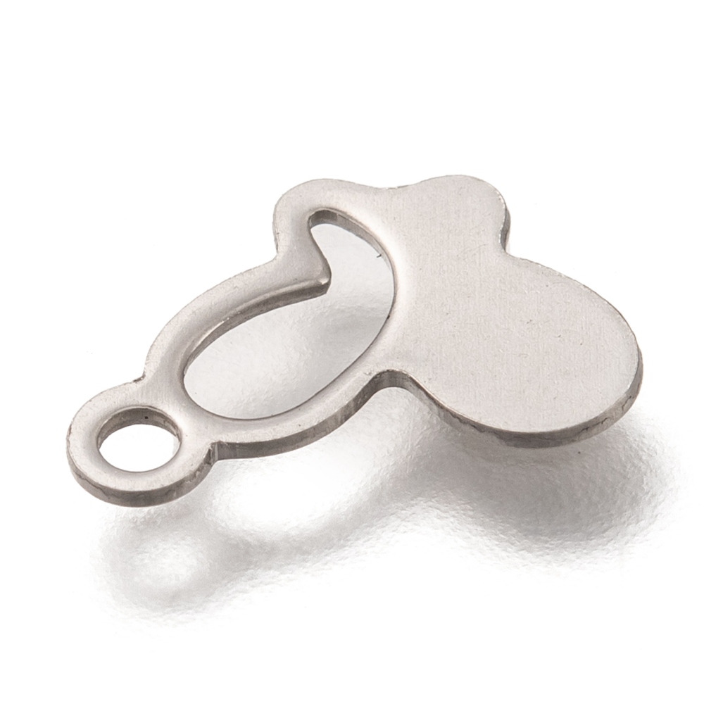 Privjesak Leptir SS304, vel.14x10mm, 6 kom, boja: inox  SS21