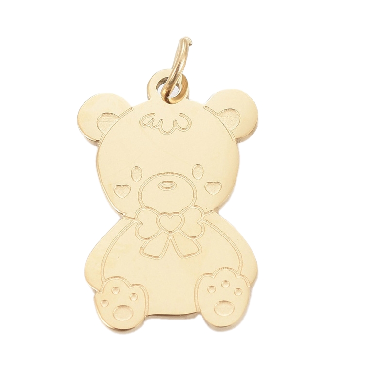 Privjesak Medo SS304 vel.16x11x1 mm, 1 kom,boja:zlatnaSS60