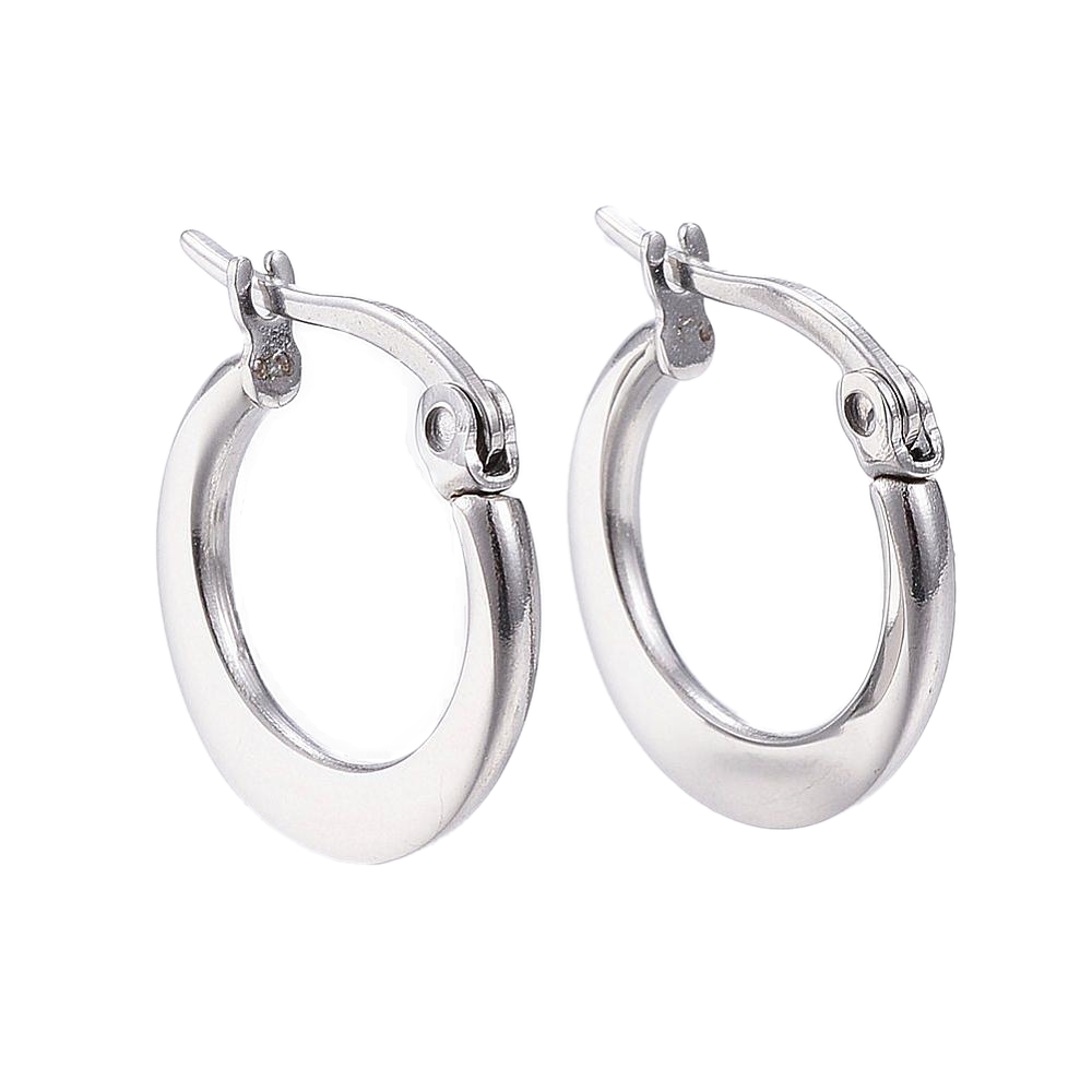 Naušnice nehrđajući čelik SS304, 16 mm, boja:čelik