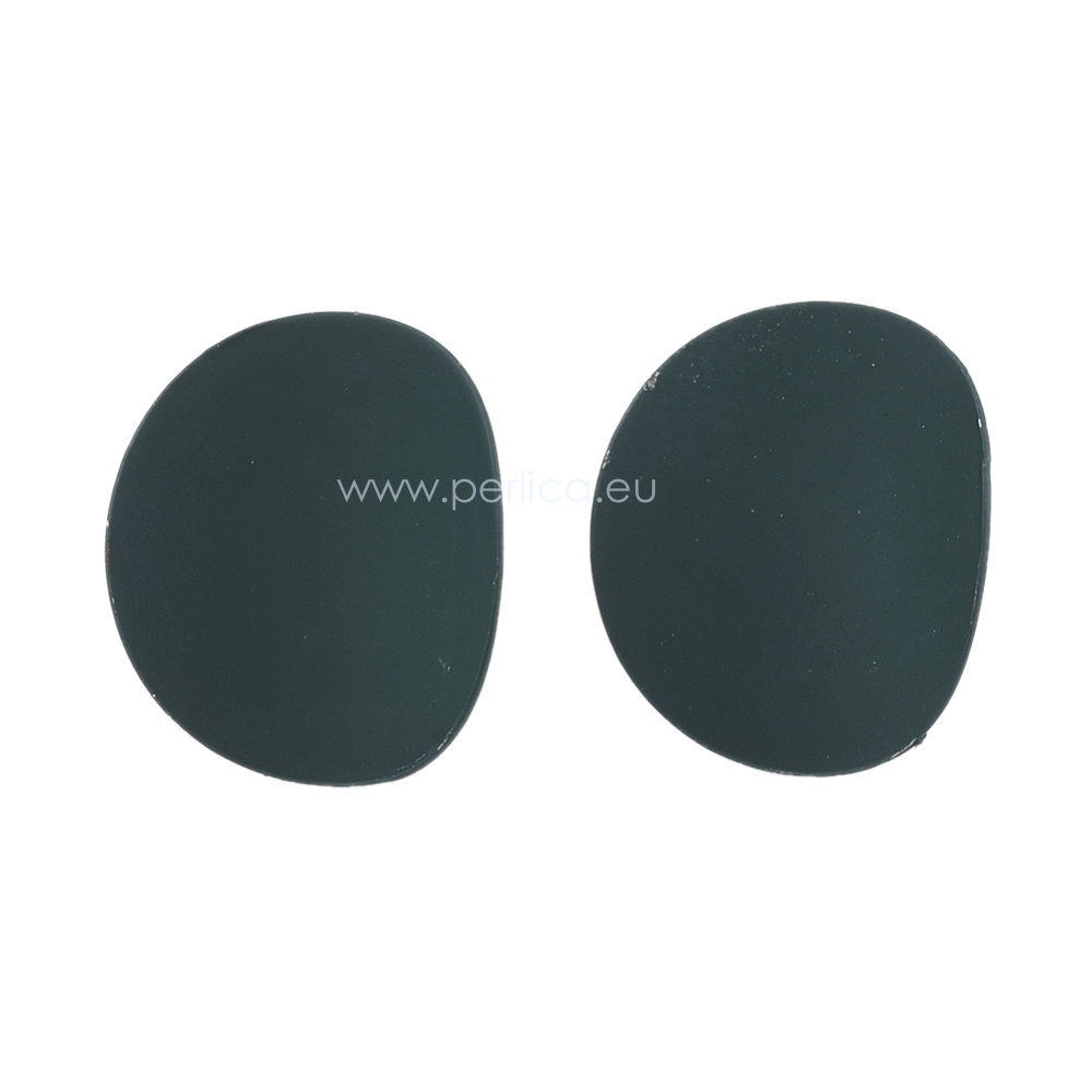 Kopča za naušnice SS304, 20x17 mm-4mm, 2 kom, boja: tamna petrol zelena SS46