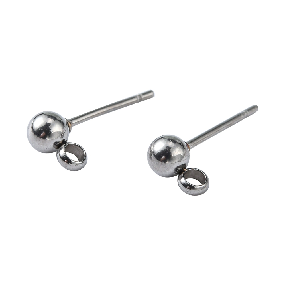 Kopča za naušnice SS304 vel.15x4 mm, rupa:1,7-2 mm, iglica 0,8 mm  4 kom, SS62