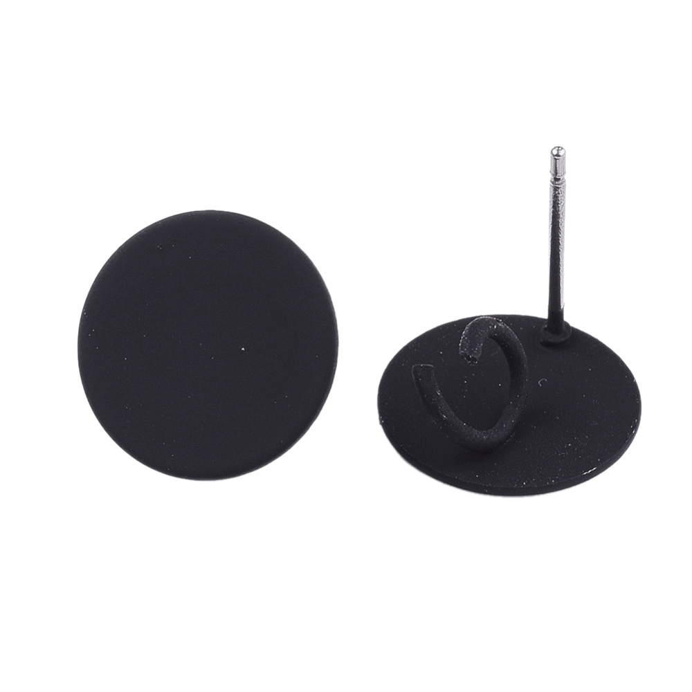 Kopča za naušnice SS304, 12 mm-4mm, 2 kom, boja:crna SS47