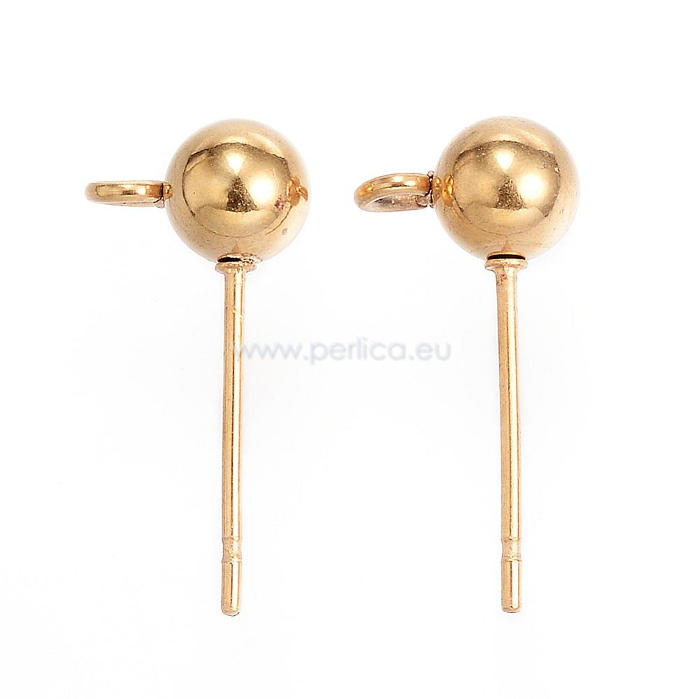 Kopča za naušnice  s leptirićem SS304, 17x8x5mm, 4 kom, pozlata 24 K zlato SS45