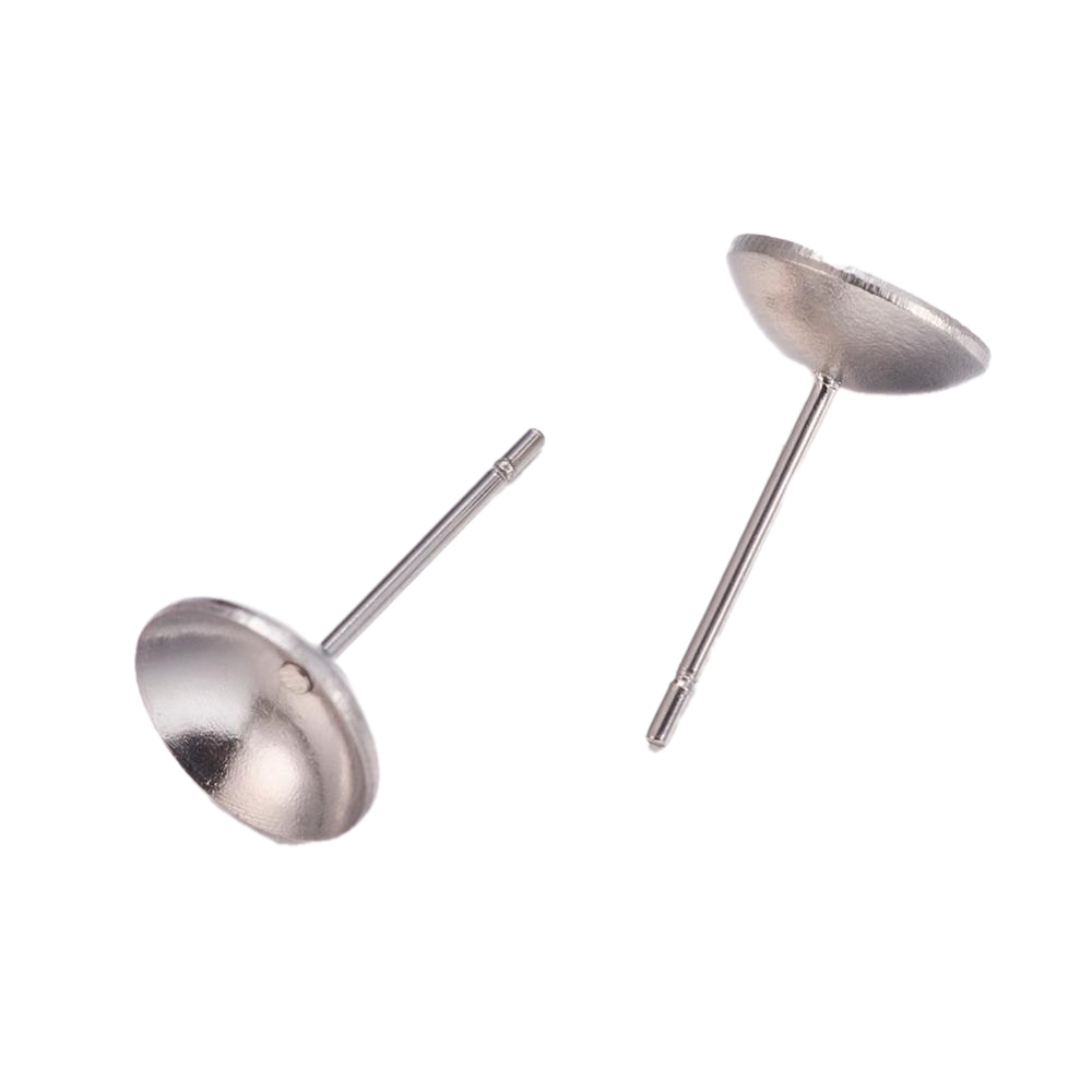 Kopča za naušnice SS304, vel 13x8 mm, iglica 0,8 mm, za  perlicu od  8 mm, 4 kom, SS62