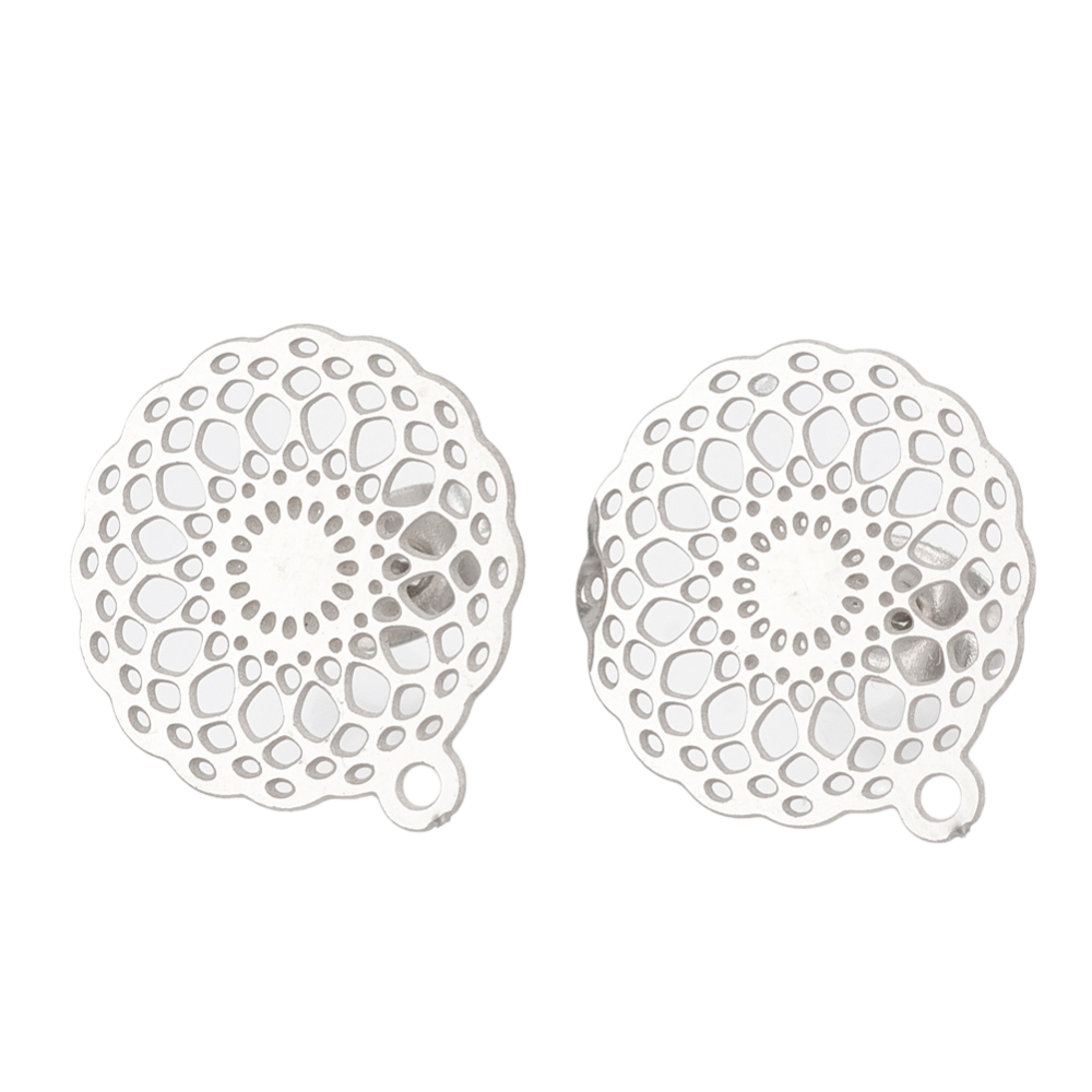 Kopča nausnica cvijet SS304 16x14 mm, 2 kom, SS40