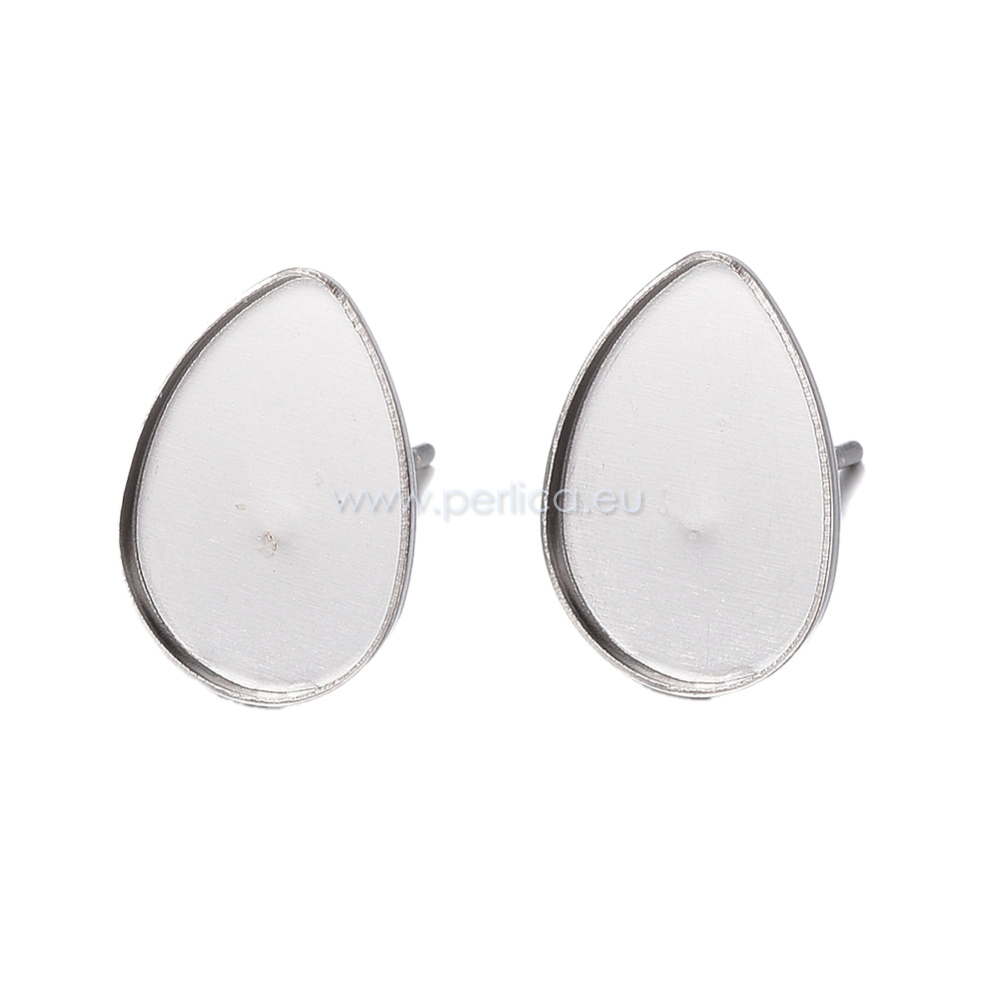 Naušnice s podlogom SS304 , vel 14,5x10x1,2 mm, unut.vel.14x9,7 mm, iglica 1 mm, 4 komada u paketu SS49