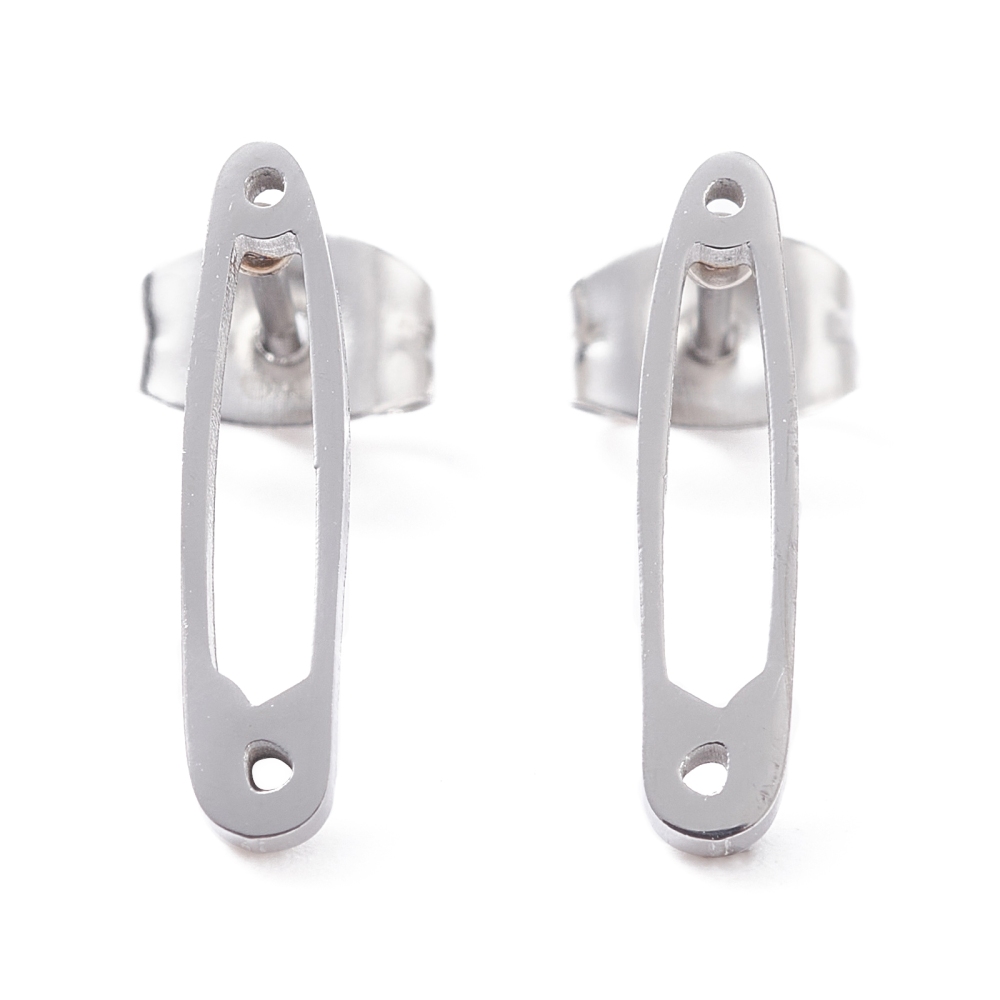 Naušnice Sicurezza vel 14,5x3 mm, rupa 0,8 , iglica 0,7 mm, boja:inox, 1 komad SS60