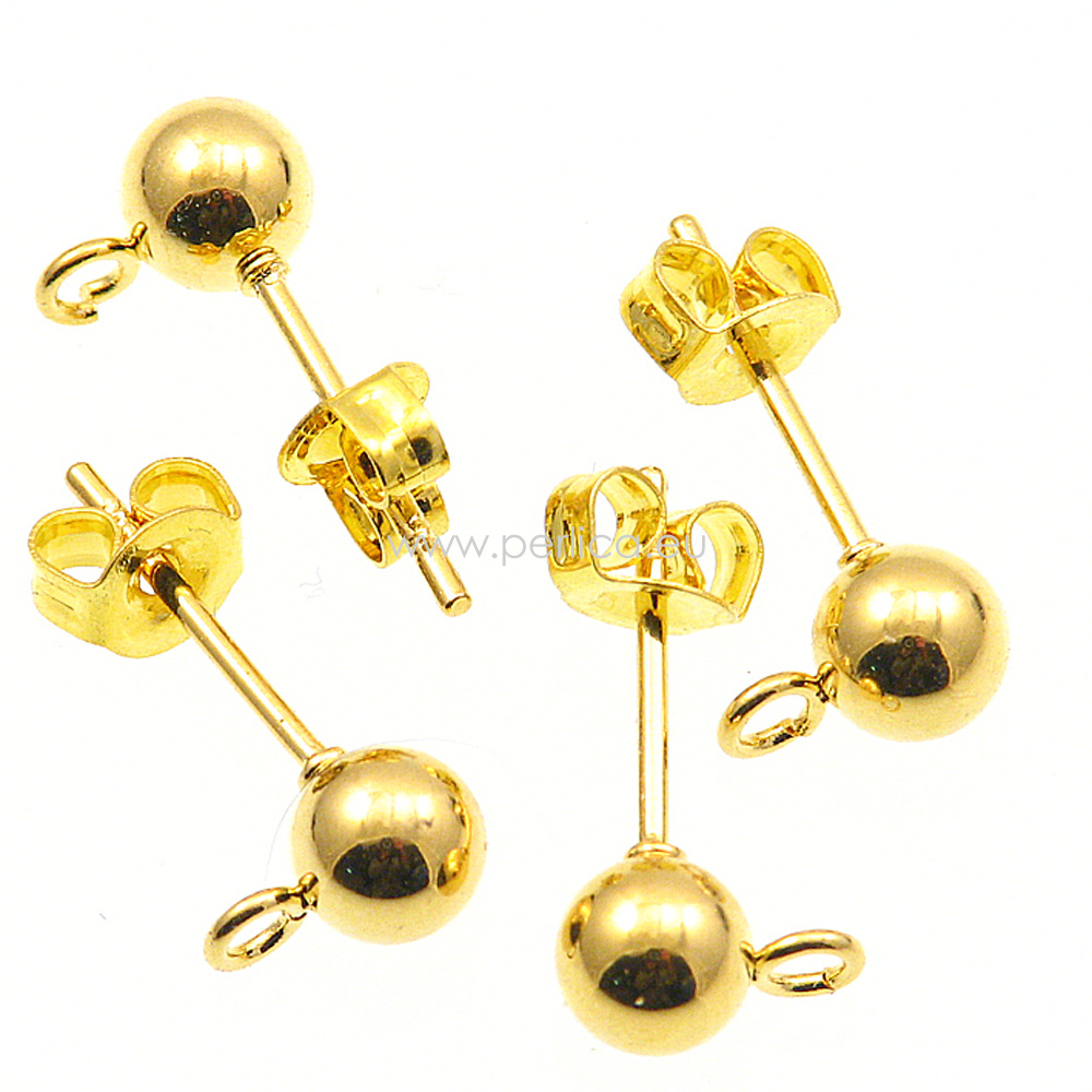 Kopča za naušnice s leptirićem SS304, 17x8x5mm, 4 kom, pozlata 24 K zlato SS45