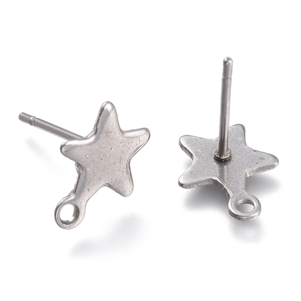 Kopča za naušnice Zvijezde SS304, 10x8x0,8 mm, 2 kom, boja:inoxSS43