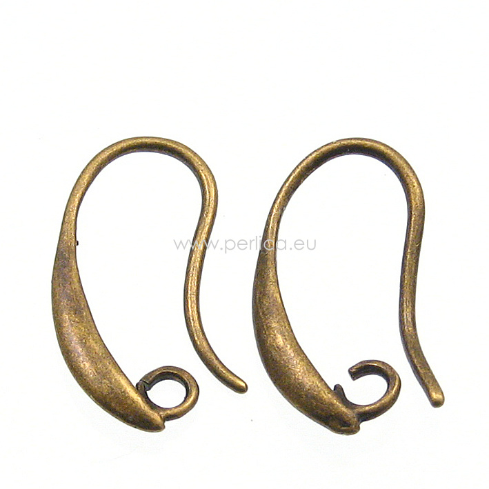 Kopča za naušnice 17x10 mm, 4 kom, boja:antik bronca, MD31