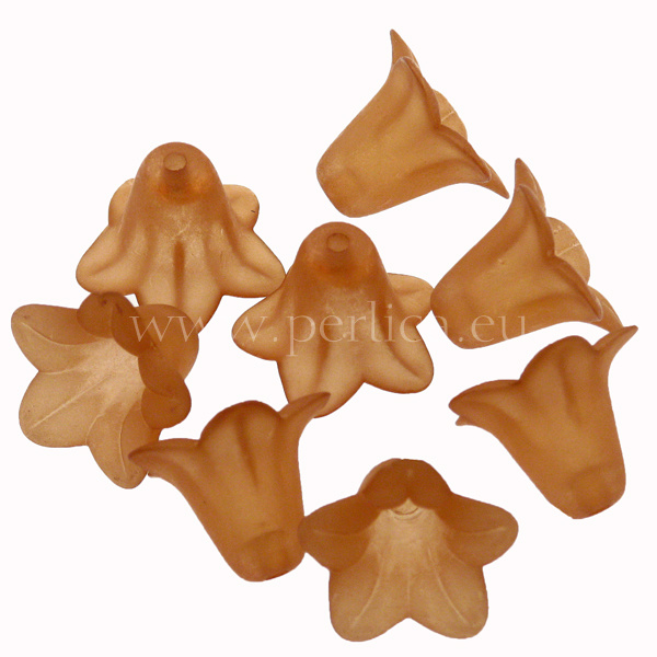 Perlica cvijet 14 mm , boja:frosted svjetlo smeđa10 kom, PL2