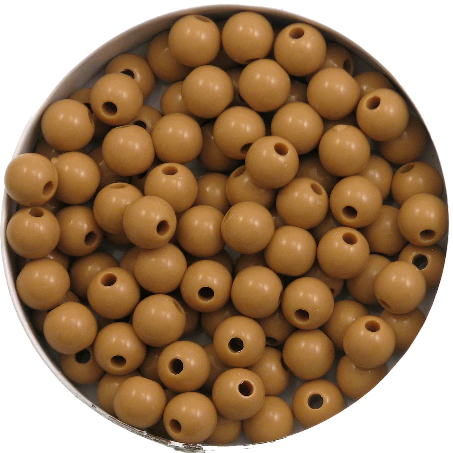 Akrilne perle 6 mm, zlatno smeđa100 kom