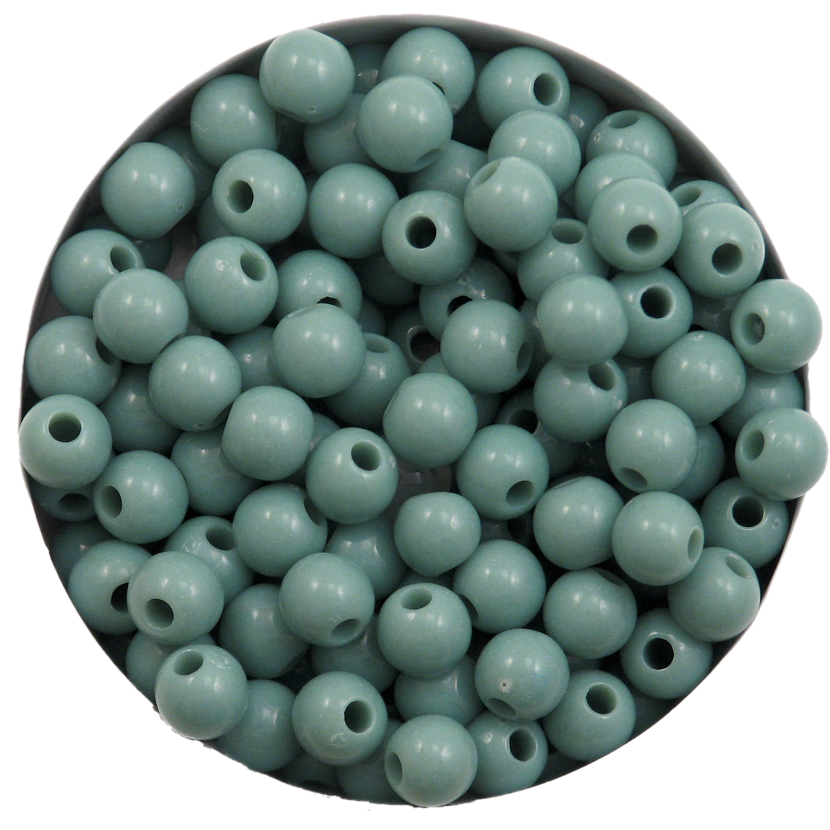 Akrilne perlice 6 mm 100 komada ,kadet zelenaPL1