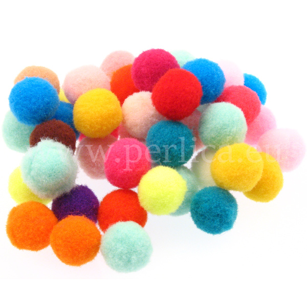 Pompom sintetika 15 mm, 50 kom, mix jewellery