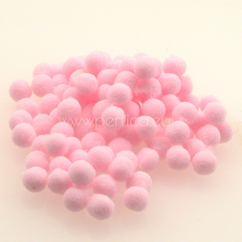 Pompom sintetika 10 mm, 100 kom, pink jewellery