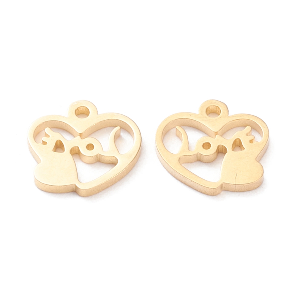 Privjesak "Srce Love" SS304  10x9,5x1 mm 2 kom, SS20