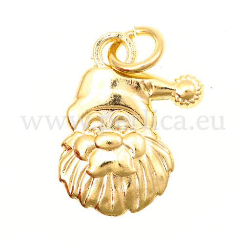 Privjesak "Zlatni Djed Mraz" 19x14x4 mm, 1 kom, EM1