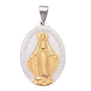 Privjesak Madona SS304, vel. 31x20x3,5 mm, boja:inox i zlatna 1 kom SS10