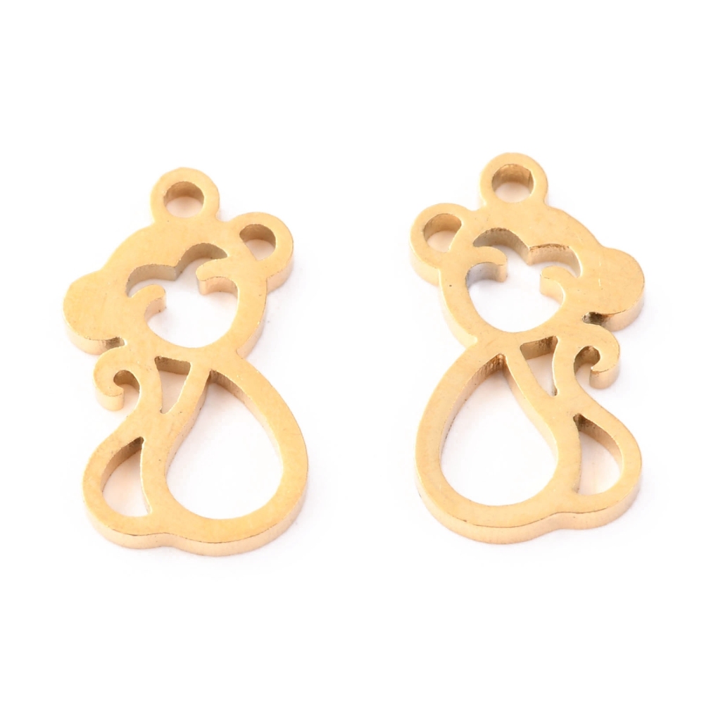 Privjesak Majmunčić , SS304, vel.12x8x1mm, rupa 1,2 mm 1 kom, boja:zlatna SS67