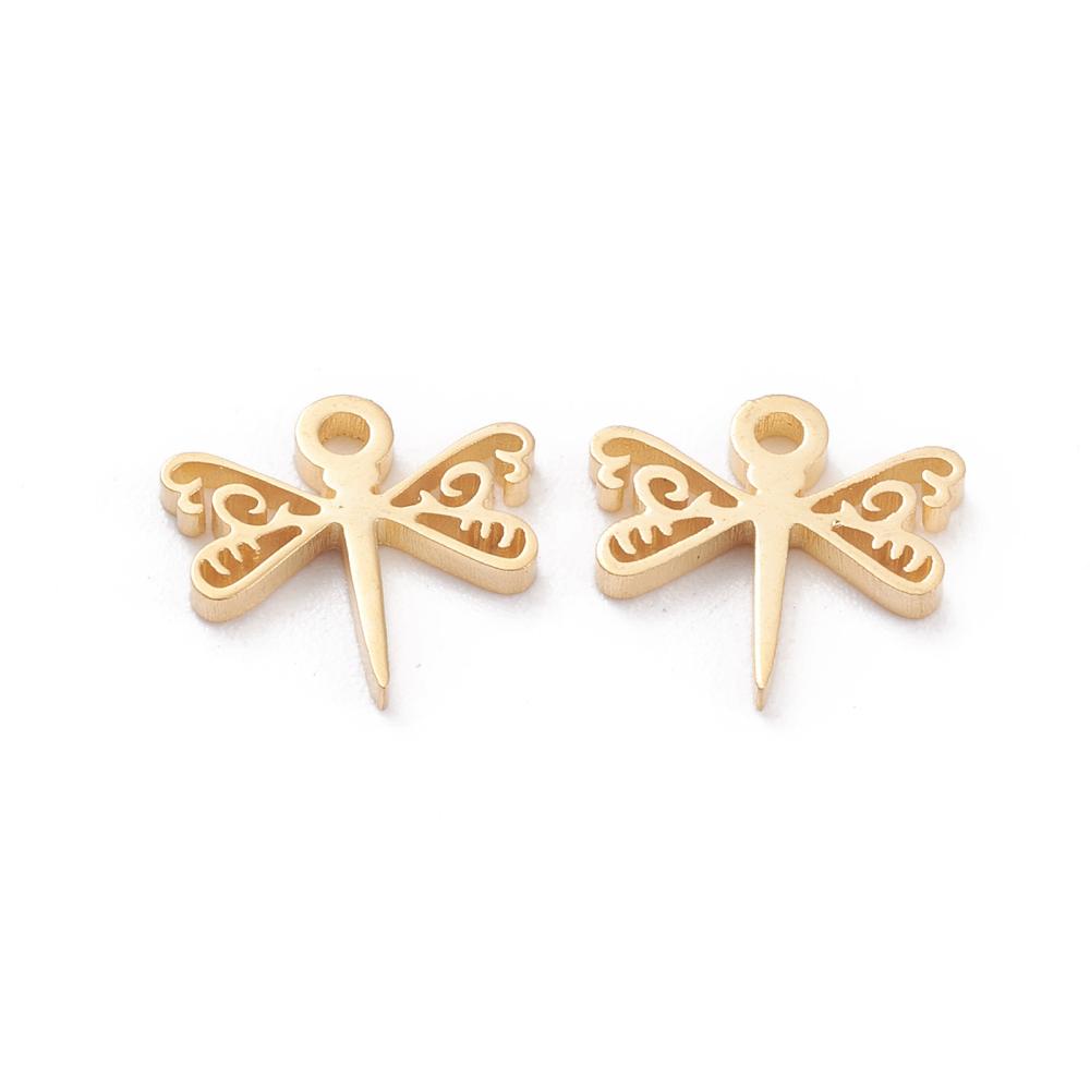 Privjesak "Leptir" SS304  vel.9,5x9,5x1 mm 2 kom, boja:zlatna SS67