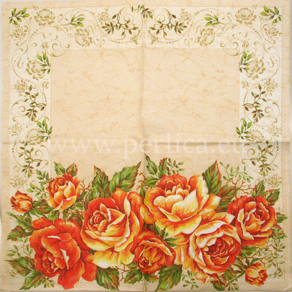 Salveta Vintage orange roses, CR5